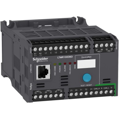 LTMR100DBD - Motor controller, TeSys T, Motor Management, DeviceNet, 6 logic inputs, 3 relay logic outputs, 5 to 100A, 24VDC - Schneider Electric - Motor controller, TeSys T, Motor Management, DeviceNet, 6 logic inputs, 3 relay logic outputs, 5 to 100A, 24VDC - Schneider Electric - 0