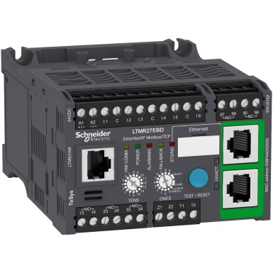 LTMR27EBD - Motor controller, TeSys T, Motor Management, Ethernet/IP, Modbus/TCP, 6 inputs, 3 logic outputs, 1.35A to 27A, 24VDC - Schneider Electric - Motor controller, TeSys T, Motor Management, Ethernet/IP, Modbus/TCP, 6 inputs, 3 logic outputs, 1.35A to 27A, 24VDC - Schneider Electric - 0