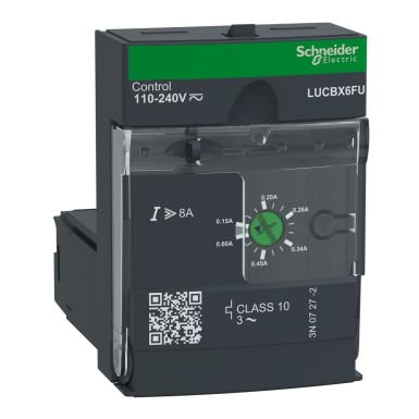 LUCBX6FU - Advanced control unit, TeSys Ultra, 3P, 0.15 to 0.6A, 690VAC, protection & diagnostic, class 10, 110 to 240VAC/DC coil - Schneider Electric - Advanced control unit, TeSys Ultra, 3P, 0.15 to 0.6A, 690VAC, protection & diagnostic, class 10, 110 to 240VAC/DC coil - Schneider Electric - 0