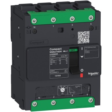 LV426120 - circuit breaker ComPact NSXm E (16 kA at 415 VAC), 4P 4d, 16 A rating TMD trip unit, EverLink connectors - Schneider Electric - circuit breaker ComPact NSXm E (16 kA at 415 VAC), 4P 4d, 16 A rating TMD trip unit, EverLink connectors - Schneider Electric - 0