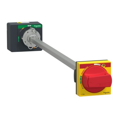 LV426933T - extended rotary handle, ComPacT NSXm, red handle on yellow front, shaft length 200 to 600 mm, IP54 - Schneider Electric - extended rotary handle, ComPacT NSXm, red handle on yellow front, shaft length 200 to 600 mm, IP54 - Schneider Electric - 0