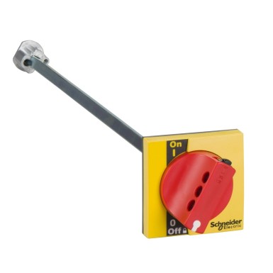 LV428942 - extended rotary handle for front control, Compact INS40 to INS60, IP55, IK08, red handle on yellow front - Schneider Electric - extended rotary handle for front control, Compact INS40 to INS60, IP55, IK08, red handle on yellow front - Schneider Electric - 0