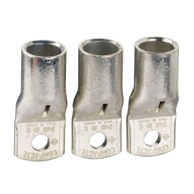 LV429252 - Crimp lugs for copper cable, ComPacT NSX100/250, 120mmІ, set of 3 parts - Schneider Electric - Crimp lugs for copper cable, ComPacT NSX100/250, 120mmІ, set of 3 parts - Schneider Electric - 0