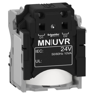 LV429404 - Undervoltage release MN, ComPacT NSX, rated voltage 24VAC 50/60Hz, screwless spring terminal connections - Schneider Electric - Undervoltage release MN, ComPacT NSX, rated voltage 24VAC 50/60Hz, screwless spring terminal connections - Schneider Electric - 0