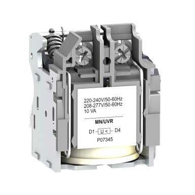 LV429407 - Undervoltage release MN, ComPacT NSX, 220/240VAC 50/60Hz, 208/277VAC 60Hz, screwless spring terminal connections - Schneider Electric - Undervoltage release MN, ComPacT NSX, 220/240VAC 50/60Hz, 208/277VAC 60Hz, screwless spring terminal connections - Schneider Electric - 0