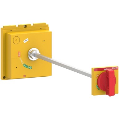 LV432600T - Extended rotary handle, ComPacT NSX400/630, red handle/yellow front, shaft length 209mm to 600mm, IP55 - Schneider Electric - Extended rotary handle, ComPacT NSX400/630, red handle/yellow front, shaft length 209mm to 600mm, IP55 - Schneider Electric - 0