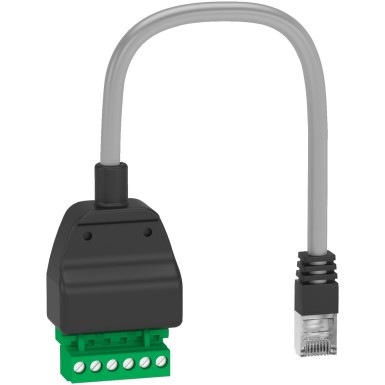 LV434211 - Modbus adaptor cable, ComPacT, MasterPact, RJ45 to open connector adaptor, 190mm length - Schneider Electric - Modbus adaptor cable, ComPacT, MasterPact, RJ45 to open connector adaptor, 190mm length - Schneider Electric - 0