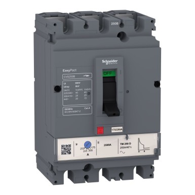 LV510300 - Circuit breaker EasyPact CVS100B, 25 kA at 415 VAC, 16 A rating thermal magnetic TMD trip unit, 3P 3 - Schneider Electric - Circuit breaker EasyPact CVS100B, 25 kA at 415 VAC, 16 A rating thermal magnetic TMD trip unit, 3P 3 - Schneider Electric - 0