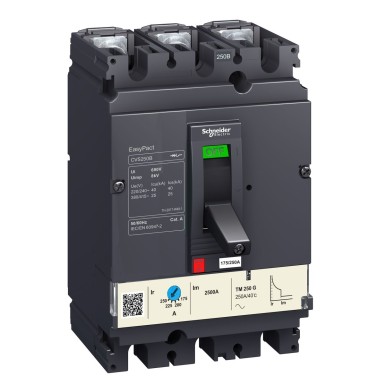 LV510430 - circuit breaker EasyPact CVS100B, 25 kA at 415 VAC, 2.5 A rating magnetic MA trip unit, 3P 3d - Schneider Electric - circuit breaker EasyPact CVS100B, 25 kA at 415 VAC, 2.5 A rating magnetic MA trip unit, 3P 3d - Schneider Electric - 0