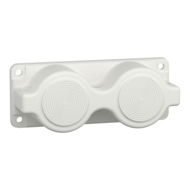 LVS08897 - Gland plate, PrismaSeT G, membrane type, 2 entries with dia 28 to 60mm, Insulated, IP30 to IP55, white, RAL 9003 - Schneider Electric - Gland plate, PrismaSeT G, membrane type, 2 entries with dia 28 to 60mm, Insulated, IP30 to IP55, white, RAL 9003 - Schneider Electric - 0