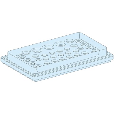 LVS08898 - Gland plate, PrismaSeT G, knockouts type, 39 inlet with dia 7 to 26MM, Insulated, direct mounting, IP55, white, RAL 9003 - Schneider Electric - Gland plate, PrismaSeT G, knockouts type, 39 inlet with dia 7 to 26MM, Insulated, direct mounting, IP55, white, RAL 9003 - Schneider Electric - 0