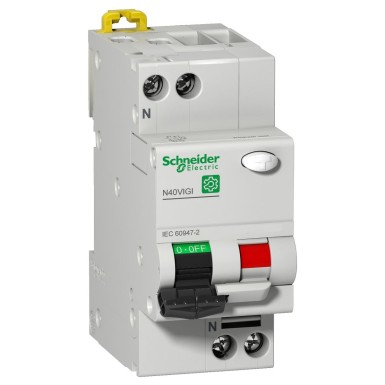 M9D11620 - Residual current breaker with overcur. prot. (RCBO), Multi9 N40 Vigi, 1P+N, 20A, C curve, 6000A/6kA, AC type, 30mA - Schneider Electric - Residual current breaker with overcur. prot. (RCBO), Multi9 N40 Vigi, 1P+N, 20A, C curve, 6000A/6kA, AC type, 30mA - Schneider Electric - 0