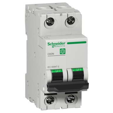 M9F10216 - Miniature circuit breaker (MCB), Multi9 C60N, 2P, 16A, B curve, 10kA (IEC/EN 60947-2) - Schneider Electric - Miniature circuit breaker (MCB), Multi9 C60N, 2P, 16A, B curve, 10kA (IEC/EN 60947-2) - Schneider Electric - 0