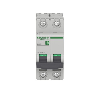 M9F10216 - Miniature circuit breaker (MCB), Multi9 C60N, 2P, 16A, B curve, 10kA (IEC/EN 60947-2) - Schneider Electric - Miniature circuit breaker (MCB), Multi9 C60N, 2P, 16A, B curve, 10kA (IEC/EN 60947-2) - Schneider Electric - 1