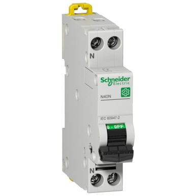 M9P22601 - Miniature circuit breaker (MCB), Multi9 N40N, 1P+N, 1A, C curve, 10kA (IEC/EN 60947-2) - Schneider Electric - Miniature circuit breaker (MCB), Multi9 N40N, 1P+N, 1A, C curve, 10kA (IEC/EN 60947-2) - Schneider Electric - 0