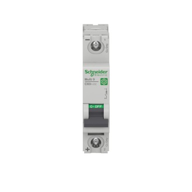 M9U11125 - Miniature circuit breaker (MCB), Multi9 C60H-DC, 1P, 25A, B curve, 5kA (UL 1077), 6kA (IEC/EN 60947-2) - Schneider Electric - Miniature circuit breaker (MCB), Multi9 C60H-DC, 1P, 25A, B curve, 5kA (UL 1077), 6kA (IEC/EN 60947-2) - Schneider Electric - 1