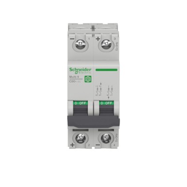 M9U11206 - Miniature circuit breaker (MCB), Multi9 C60H-DC, 2P, 6A, B curve, 5kA (UL1077), 6kA (IEC/EN 60947-2) - Schneider Electric - Miniature circuit breaker (MCB), Multi9 C60H-DC, 2P, 6A, B curve, 5kA (UL1077), 6kA (IEC/EN 60947-2) - Schneider Electric - 1