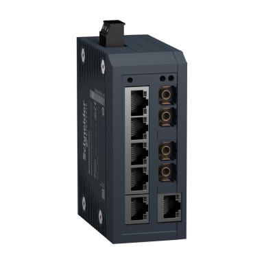 MCSESU083F2CS0 - Modicon Standard Unmanaged Switch 6 ports for copper + 2 ports for singlemode fiber optic - Schneider Electric - Modicon Standard Unmanaged Switch 6 ports for copper + 2 ports for singlemode fiber optic - Schneider Electric - 0