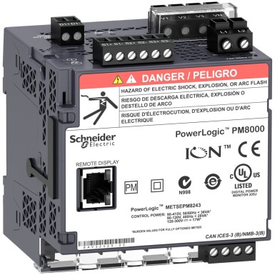 METSEPM8213 - PowerLogic PM8000 PM8213 LV DC DIN rail mount meter intermediate metering - Schneider Electric - PowerLogic PM8000 PM8213 LV DC DIN rail mount meter intermediate metering - Schneider Electric - 0