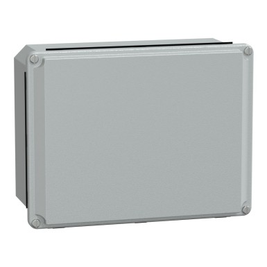 NSYDBN2015 - Metal industrial box - low plain cover - H206xW156xD83 - IP55 - grey RAL 7035 - Schneider Electric - Metal industrial box - low plain cover - H206xW156xD83 - IP55 - grey RAL 7035 - Schneider Electric - 0