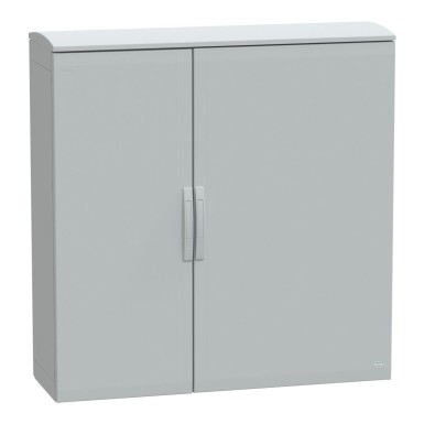 NSYPLAT12124G - Floor standing polyester enclosure, Thalassa PLA, plain door, ventilated canopy, 1250x1250x420mm, IP44, IK10 - Schneider Electric - Floor standing polyester enclosure, Thalassa PLA, plain door, ventilated canopy, 1250x1250x420mm, IP44, IK10 - Schneider Electric - 0