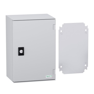 NSYPLM32PG - Wall mounted ABS + PC enclosure, Thalassa PLM, plain door, with metallic plate, 310x215x160mm, IP66, IK10, RAL 7035 - Schneider Electric - Wall mounted ABS + PC enclosure, Thalassa PLM, plain door, with metallic plate, 310x215x160mm, IP66, IK10, RAL 7035 - Schneider Electric - 1