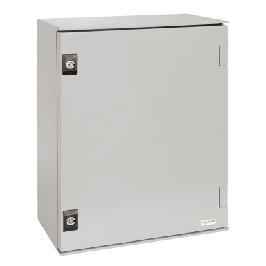 NSYPLM43BG - Wall mounted polyester enclosure, Thalassa PLM, plain door, with bakelite plate, 430x330x200mm, IP66, IK10, RAL 7035 - Schneider Electric - Wall mounted polyester enclosure, Thalassa PLM, plain door, with bakelite plate, 430x330x200mm, IP66, IK10, RAL 7035 - Schneider Electric - 0