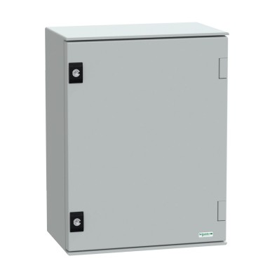 NSYPLM43G - Wall mounted polyester enclosure, Thalassa PLM, plain door, 430x330x200mm, IP66, IK10, RAL 7035 - Schneider Electric - Wall mounted polyester enclosure, Thalassa PLM, plain door, 430x330x200mm, IP66, IK10, RAL 7035 - Schneider Electric - 0