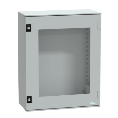 NSYPLM54TG - Wall mounted polyester enclosure, Thalassa PLM, glazed door, 530x430x200mm, IP66, IK08, RAL 7035 - Schneider Electric - Wall mounted polyester enclosure, Thalassa PLM, glazed door, 530x430x200mm, IP66, IK08, RAL 7035 - Schneider Electric - 0