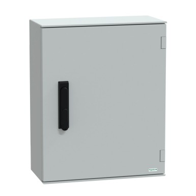 NSYPLM54VG - Wall mounted polyester enclosure, Thalassa PLM, plain door, with handle, 530x430x200mm, IP66, IK10, RAL 7035 - Schneider Electric - Wall mounted polyester enclosure, Thalassa PLM, plain door, with handle, 530x430x200mm, IP66, IK10, RAL 7035 - Schneider Electric - 0