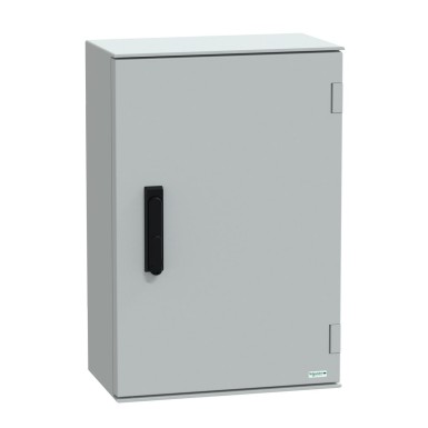 NSYPLM64VG - Wall mounted polyester enclosure, Thalassa PLM, plain door, with handle, 647x436x250mm, IP66, IK10, RAL 7035 - Schneider Electric - Wall mounted polyester enclosure, Thalassa PLM, plain door, with handle, 647x436x250mm, IP66, IK10, RAL 7035 - Schneider Electric - 0