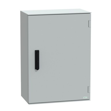 NSYPLM75VG - Wall mounted polyester enclosure, Thalassa PLM, plain door, with handle, 747x536x300mm, IP66, IK10, RAL 7035 - Schneider Electric - Wall mounted polyester enclosure, Thalassa PLM, plain door, with handle, 747x536x300mm, IP66, IK10, RAL 7035 - Schneider Electric - 0