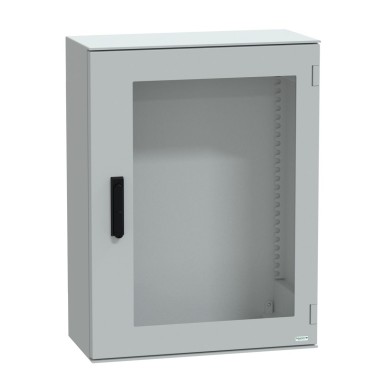 NSYPLM86TVG - Wall mounted polyester enclosure, Thalassa PLM, glazed door, with handle, 847x636x300mm, IP66, IK08, RAL 7035 - Schneider Electric - Wall mounted polyester enclosure, Thalassa PLM, glazed door, with handle, 847x636x300mm, IP66, IK08, RAL 7035 - Schneider Electric - 0