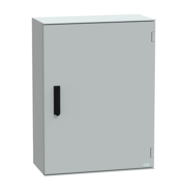 NSYPLM86VG - Wall mounted polyester enclosure, Thalassa PLM, plain door, with handle, 847x636x300mm, IP66, IK10, RAL 7035 - Schneider Electric - Wall mounted polyester enclosure, Thalassa PLM, plain door, with handle, 847x636x300mm, IP66, IK10, RAL 7035 - Schneider Electric - 0