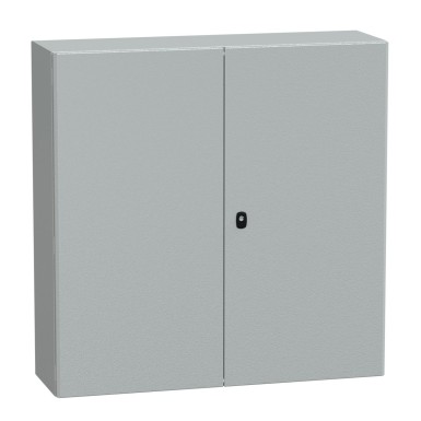 NSYS3D101030DP - Wall mounted steel enclosure, Spacial S3D, double plain door, with mounting plate, 1000x1000x300mm, IP55, IK10 - Schneider Electric - Wall mounted steel enclosure, Spacial S3D, double plain door, with mounting plate, 1000x1000x300mm, IP55, IK10 - Schneider Electric - 0