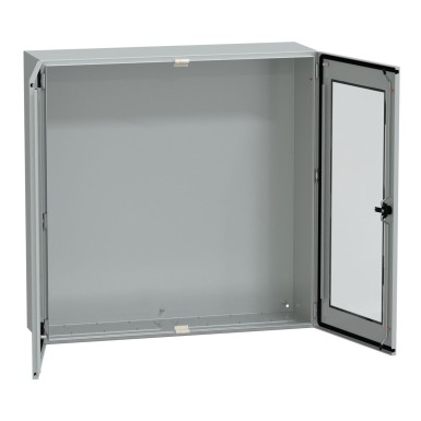 NSYS3D101030DT - Wall mounted steel enclosure, Spacial S3D, double transparent door, without mounting plate, 1000x1000x300mm, IP55, IK08 - Schneider Electric - Wall mounted steel enclosure, Spacial S3D, double transparent door, without mounting plate, 1000x1000x300mm, IP55, IK08 - Schneider Electric - 1