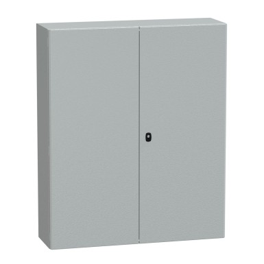 NSYS3D121030D - Wall mounted steel enclosure, Spacial S3D, double plain door, without mounting plate, 1200x1000x300mm, IP55, IK10 - Schneider Electric - Wall mounted steel enclosure, Spacial S3D, double plain door, without mounting plate, 1200x1000x300mm, IP55, IK10 - Schneider Electric - 0