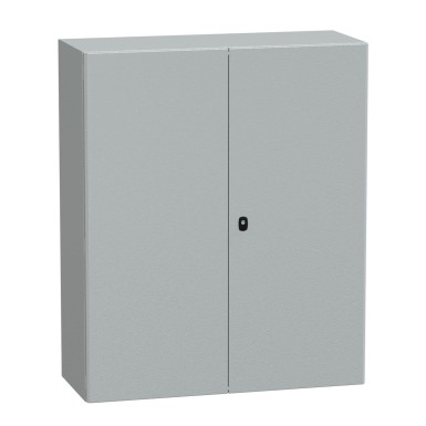 NSYS3D121040D - Wall mounted steel enclosure, Spacial S3D, double plain door, without mounting plate, 1200x1000x400mm, IP55, IK10 - Schneider Electric - Wall mounted steel enclosure, Spacial S3D, double plain door, without mounting plate, 1200x1000x400mm, IP55, IK10 - Schneider Electric - 0