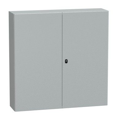 NSYS3D121230D - Wall mounted steel enclosure, Spacial S3D, double plain door, without mounting plate, 1200x1200x300mm, IP55, IK10 - Schneider Electric - Wall mounted steel enclosure, Spacial S3D, double plain door, without mounting plate, 1200x1200x300mm, IP55, IK10 - Schneider Electric - 0