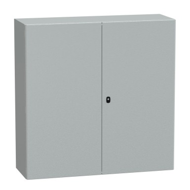 NSYS3D121240D - Wall mounted steel enclosure, Spacial S3D, double plain door, without mounting plate, 1200x1200x400mm, IP55, IK10 - Schneider Electric - Wall mounted steel enclosure, Spacial S3D, double plain door, without mounting plate, 1200x1200x400mm, IP55, IK10 - Schneider Electric - 0