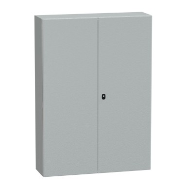 NSYS3D141030DP - Wall mounted steel enclosure, Spacial S3D, double plain door, with mounting plate, 1400x1000x300mm, IP55, IK10 - Schneider Electric - Wall mounted steel enclosure, Spacial S3D, double plain door, with mounting plate, 1400x1000x300mm, IP55, IK10 - Schneider Electric - 0