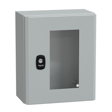 NSYS3D32515T - Wall mounted steel enclosure, Spacial S3D, transparent door, without mounting plate, 300x250x150mm, IP66, IK08 - Schneider Electric - Wall mounted steel enclosure, Spacial S3D, transparent door, without mounting plate, 300x250x150mm, IP66, IK08 - Schneider Electric - 0