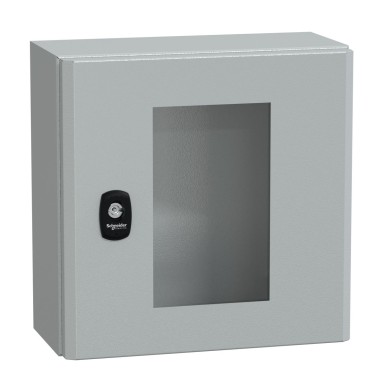 NSYS3D3315T - Wall mounted steel enclosure, Spacial S3D, transparent door, without mounting plate, 300x300x150mm, IP66, IK08 - Schneider Electric - Wall mounted steel enclosure, Spacial S3D, transparent door, without mounting plate, 300x300x150mm, IP66, IK08 - Schneider Electric - 0