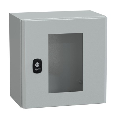 NSYS3D3320T - Wall mounted steel enclosure, Spacial S3D, transparent door, without mounting plate, 300x300x200mm, IP66, IK08 - Schneider Electric - Wall mounted steel enclosure, Spacial S3D, transparent door, without mounting plate, 300x300x200mm, IP66, IK08 - Schneider Electric - 0