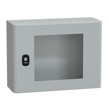 NSYS3D3415T - Wall mounted steel enclosure, Spacial S3D, transparent door, without mounting plate, 300x400x150mm, IP66, IK08 - Schneider Electric - Wall mounted steel enclosure, Spacial S3D, transparent door, without mounting plate, 300x400x150mm, IP66, IK08 - Schneider Electric - 0