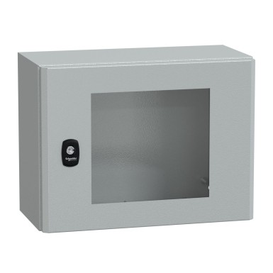 NSYS3D3420T - Wall mounted steel enclosure, Spacial S3D, transparent door, without mounting plate, 300x400x200mm, IP66, IK08 - Schneider Electric - Wall mounted steel enclosure, Spacial S3D, transparent door, without mounting plate, 300x400x200mm, IP66, IK08 - Schneider Electric - 0