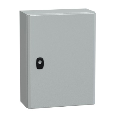 NSYS3D4315 - Wall mounted steel enclosure, Spacial S3D, plain door, without mounting plate, 400x300x150mm, IP66, IK10 - Schneider Electric - Wall mounted steel enclosure, Spacial S3D, plain door, without mounting plate, 400x300x150mm, IP66, IK10 - Schneider Electric - 0