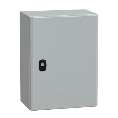 NSYS3D4320 - Wall mounted steel enclosure, Spacial S3D, plain door, without mounting plate, 400x300x200mm, IP66, IK10 - Schneider Electric - Wall mounted steel enclosure, Spacial S3D, plain door, without mounting plate, 400x300x200mm, IP66, IK10 - Schneider Electric - 0