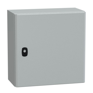 NSYS3D4420 - Wall mounted steel enclosure, Spacial S3D, plain door, without mounting plate, 400x400x200mm, IP66, IK10 - Schneider Electric - Wall mounted steel enclosure, Spacial S3D, plain door, without mounting plate, 400x400x200mm, IP66, IK10 - Schneider Electric - 0