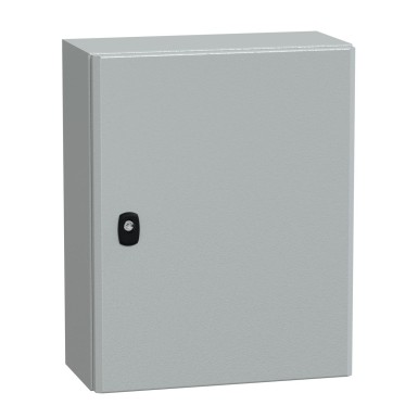 NSYS3D5420P - Wall mounted steel enclosure, Spacial S3D, plain door, with mounting plate, 500x400x200mm, IP66, IK10 - Schneider Electric - Wall mounted steel enclosure, Spacial S3D, plain door, with mounting plate, 500x400x200mm, IP66, IK10 - Schneider Electric - 0